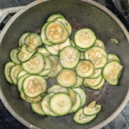 Sautéed zucchini slices