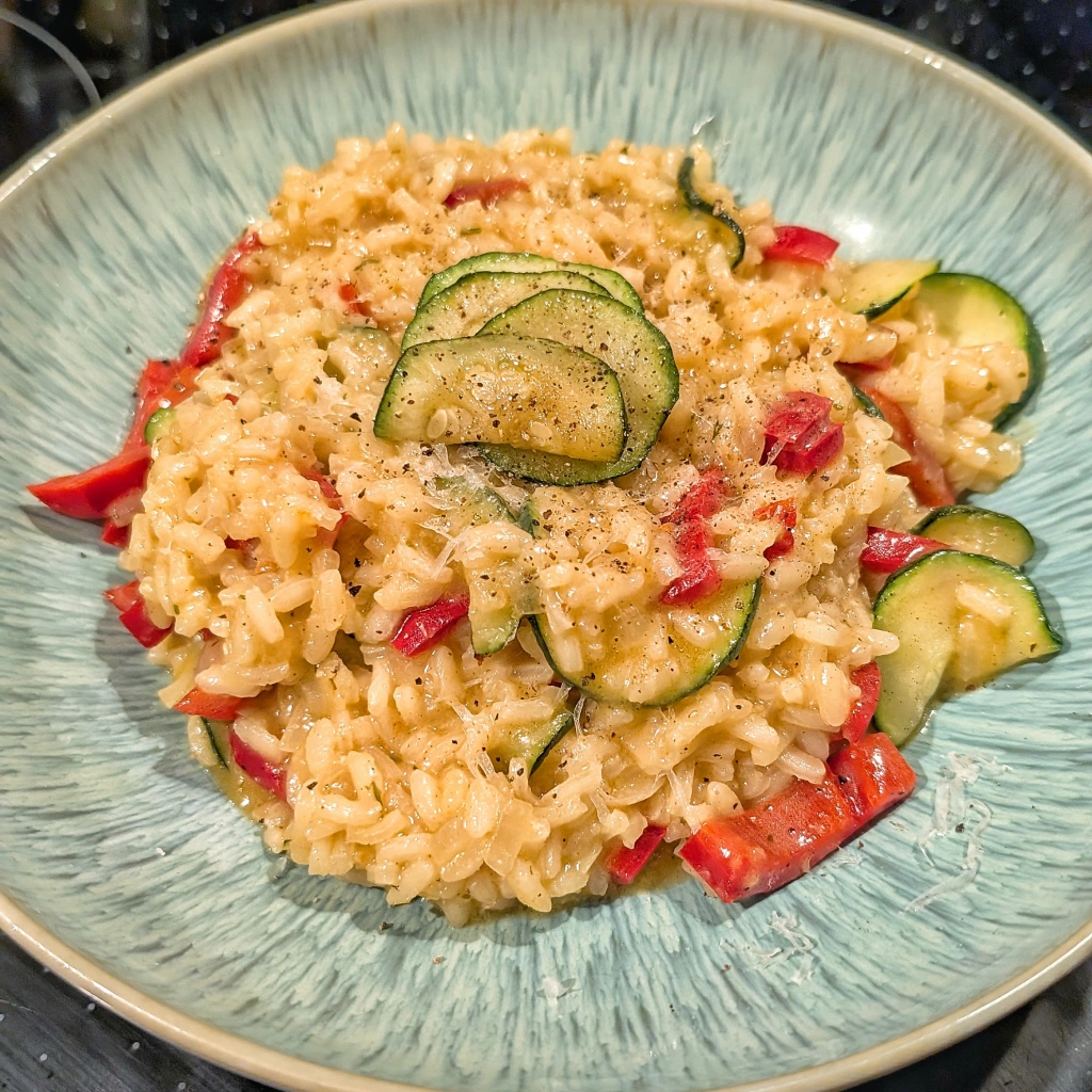Risotto with Zucchini and Bell Pepper