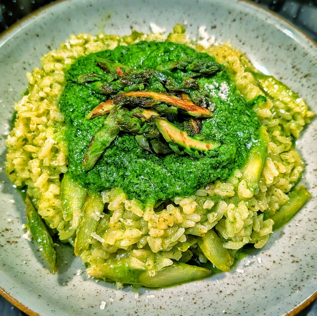 Risotto with Green Asparagus and Wild Garlic Pesto