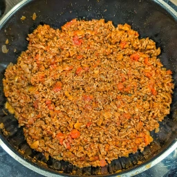 ground beef  simmered down