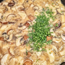 Stir the parsley stems into the rice