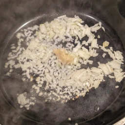 sauté the onion and garlic