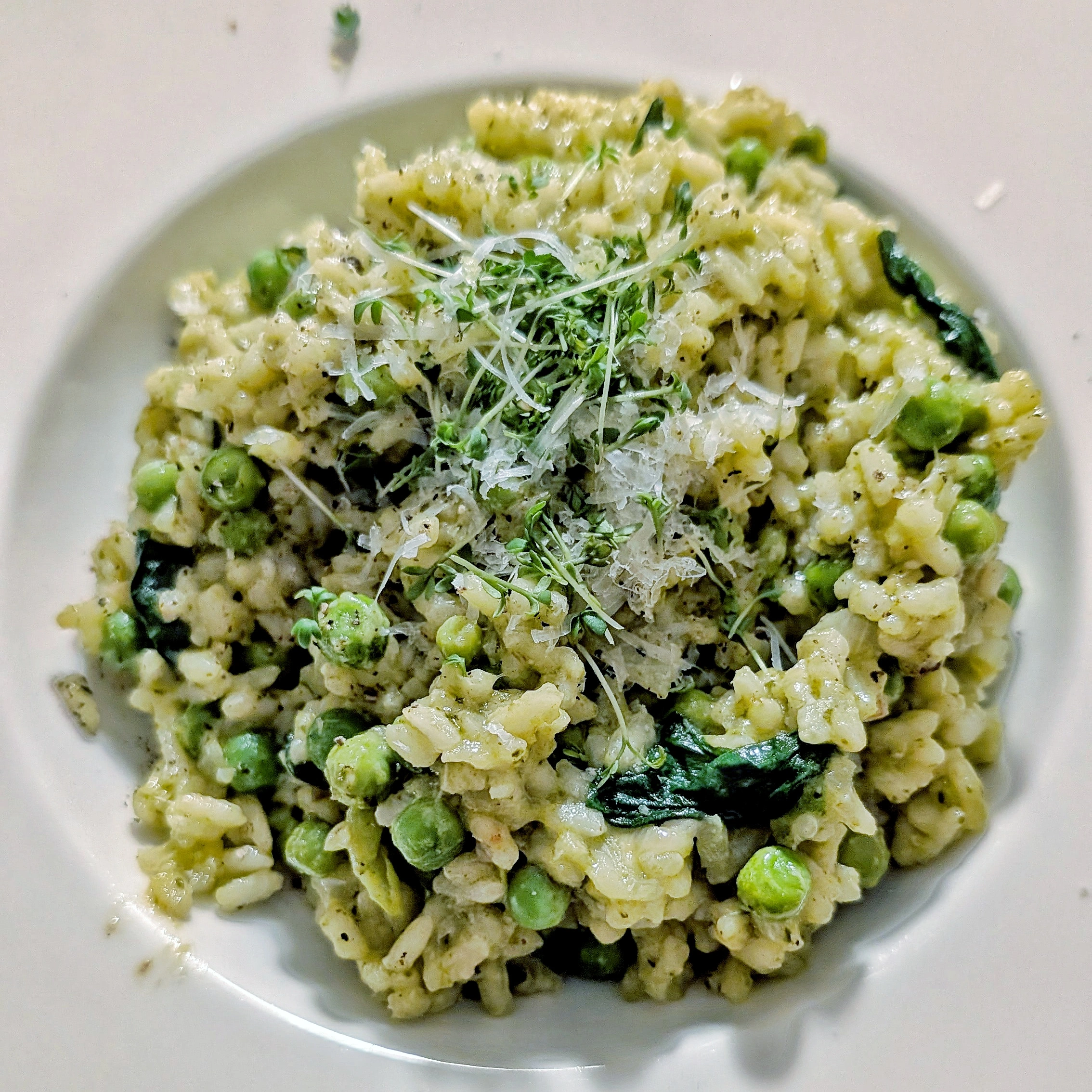 Grüner Erbsen-Risotto