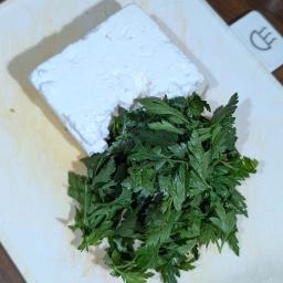 Ingredients: parsley and feta cheese