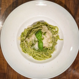 Finished dish: Spaghetti with Pesto alla Genovese