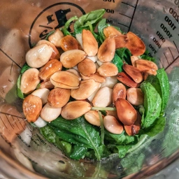 Ingredients in a tall container