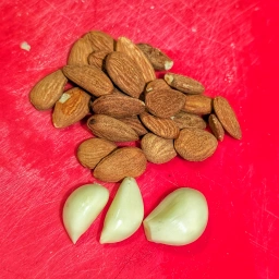 Ingredients: almonds and garlic