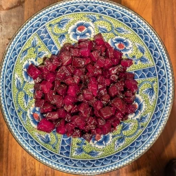 Fried beetroot