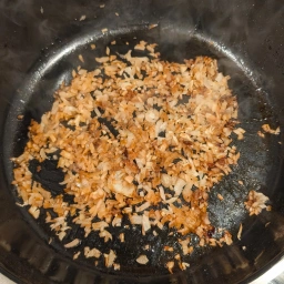 Sautéing the onion and garlic