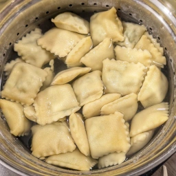 Ravioli floating on the surface