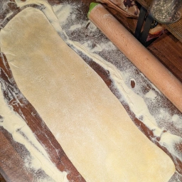 Rolling out the pasta dough