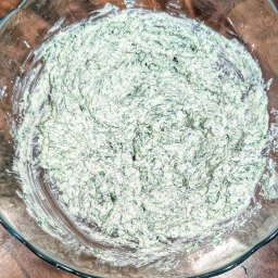 Finished filling made from ricotta, spinach and Grana Padano