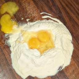 Semola flour with eggs