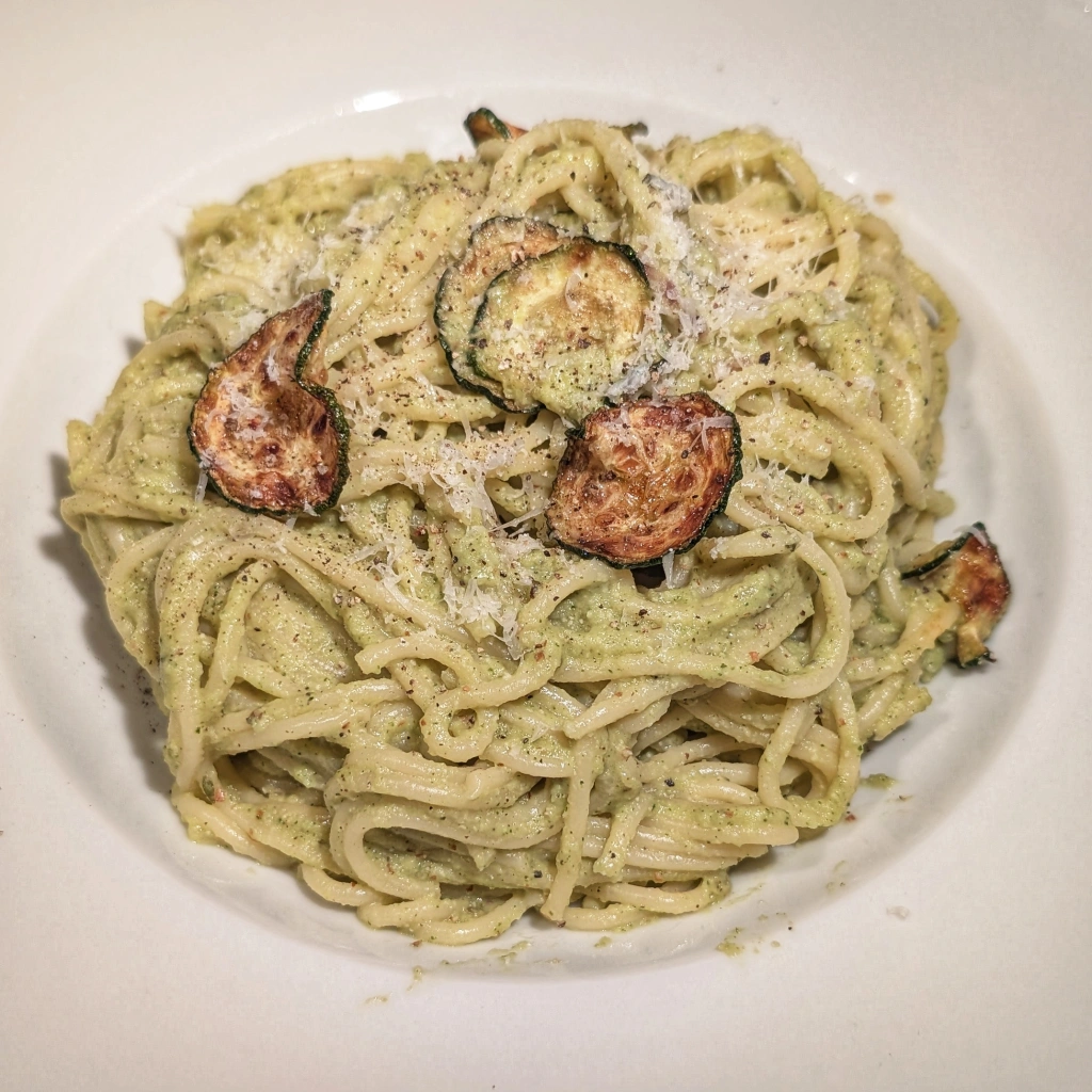 Spaghetti with Zucchini Pesto