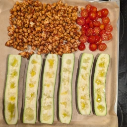 All ingredients on the baking tray