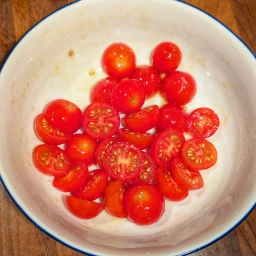 Ingredients: halved cherry tomatoes