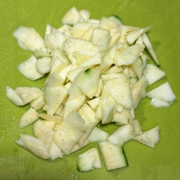 Chopped zucchini flesh