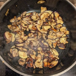 Fried aubergines